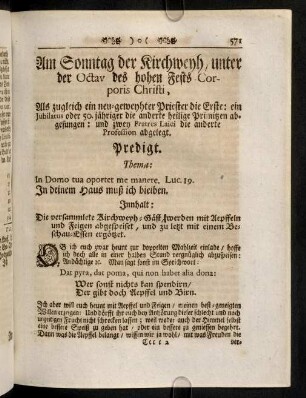 571-577, Am Sonntag der Kirchweyh, unter der Octav ...