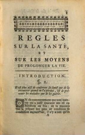 Regles Sur La Santé, Et Sur Les Moyens De Prolonger La Vie