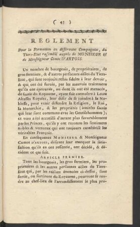 Réglement