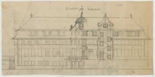 Fischer, Theodor; Lindenberg / Allgäu (Bayern); Haushaltungsschule mit Ökonomiegebäude und Kapelle - Vorprojekt Südost - u. Nordwestseite (Ansicht)