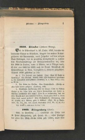 1960. Klingenberg (Paul).