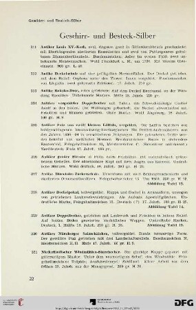Geschirr- und Besteck-Silber (Nr. 311-571)