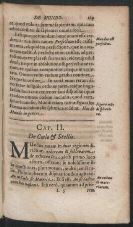 Cap. II. De Coelo & Stellis.