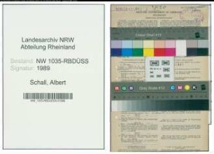 Entnazifizierung Albert Schall , geb. 16.08.1889 (Mechaniker)
