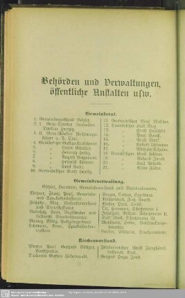 Behördenverzeichnis : Behörden und Verwaltungen, öffentliche Anstalten usw.