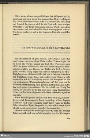 Die Notwendigkeit der Kontrolle