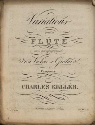Variations pour la flûte avec accompagnement d'und violon et guitarre