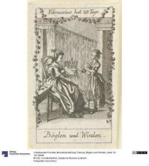 Monatsdarstellung: Februar, Bögeln und Winden
