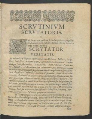 Scrutinium Scrutatoris.