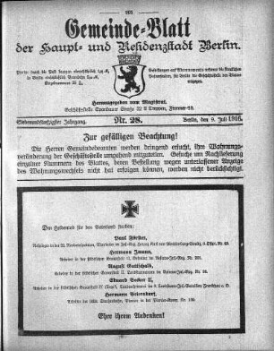 1916,28: Nr. 28, 9. Juli 1916