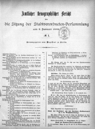No. 1, 3. Januar 1889