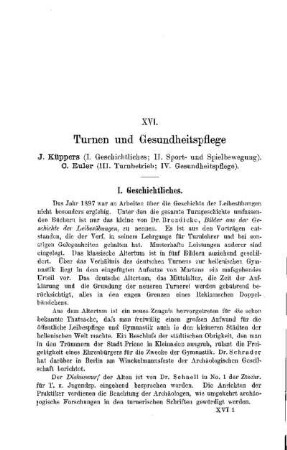 Turnen und Gesundheitspflege