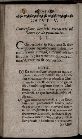 Caput V. De Conversione hominis peccatoris ad Deum & de pænitentia.