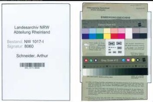 Entnazifizierung Arthur Schneider , geb. 10.05.1899 (Lagerverwalter)