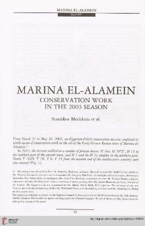 15: Marina el-Alamein : conservation work in the 2003 season