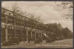 Ansichtskarte „Café Europahaus“, Königgrätzer Straße