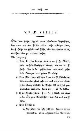 VIII. Klettern