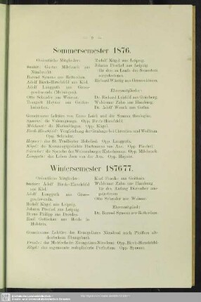 Sommersemester 1876