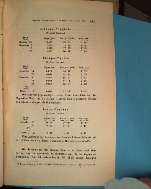 Physische Zusammenkünfte der Asteroiden im Jahre 1862