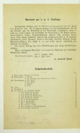 Inhaltsübersicht