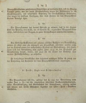 D. Forst-, Jagd- und Fischereiwesen.