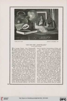 Vom Sinn der "Ausstellung"