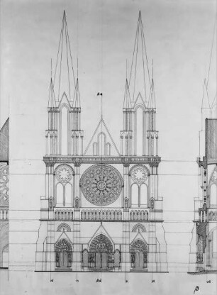Chartres, Kathedrale, Rekonstruktion der Westfassade, Zustand 1194?