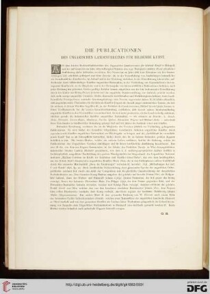 Die Publicationen des Ungarischen Landesvereines für Bildende Kunst