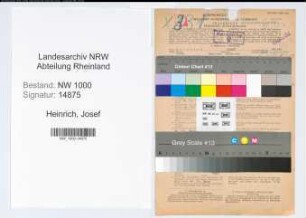 Entnazifizierung Josef Heinrich, geb. 05.04.1908 (Jurist)