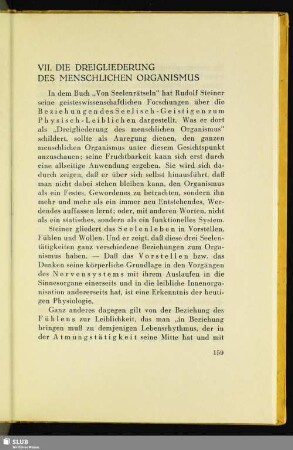 VII. Die Dreigliederung Des Menschlichen Organismus
