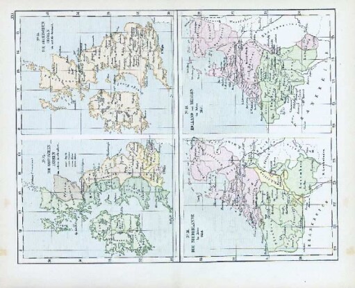 Die britischen Inseln im achten Jahrhundert. Die britischen Inseln bis auf die Jetztzeit. Die Niederlande im Jahre 1648. Holland und Belgien im Jahre 1831
