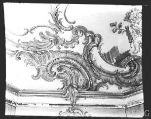 Potsdam, Neues Palais, Wohnung Friedrich II., Bibliothek, R.: 208, Deckendetail der Südostecke.