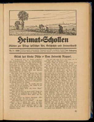 Heimat-Schollen 10. Jahrgang, Nr. 8, 1930