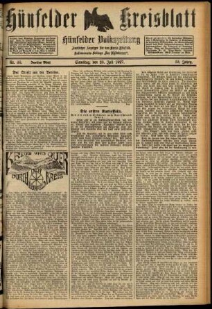 Zweite Ausgabe vom Samstag, den 23. Juli 1927.