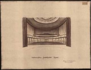 Staatstheater Kassel: (Lichtpause von Inv.Nr. 35789): Perspektivische Ansicht Zuschauerraum