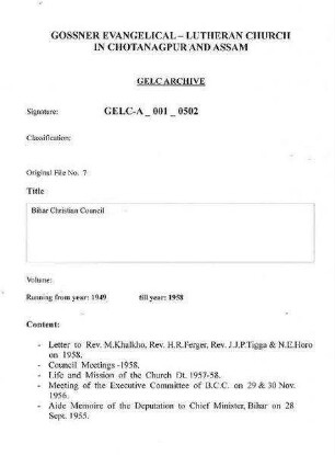 Bihar Christian Council