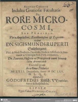 De rore microcosmi