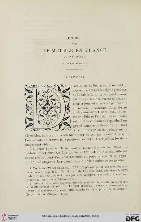 2. Pér. 33.1886: Études sur le meuble en France au XVIe siècle, 4