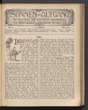 Heft 4. 14. Jahrgang. Januar 1912