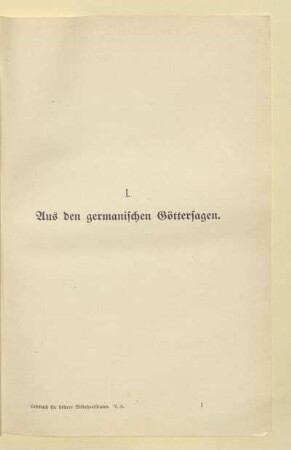 I. Aus den germanischen Göttersagen