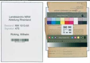 Entnazifizierung Wilhelm Ricking , geb. 05.09.1893 (Werkmeister)