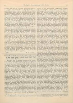 565-568 [Rezension] Dieckhoff, Aug. Wilh., Luthers Lehre in ihrer ersten Gestalt