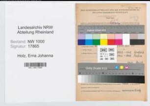 Entnazifizierung Erna Johanna Holz, geb. 10.01.1910 ()