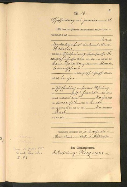 Standesamtsbuch der Stadt Aschaffenburg: Geburten 365/1900 - 184/1901
