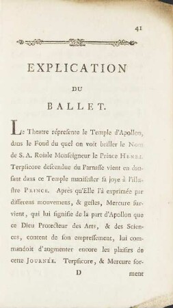 Explication Du Ballet