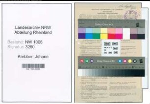 Entnazifizierung Johann Krebber , geb. 12.11.1907 (Landwirt)