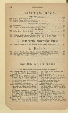 Schriftsteller-Verzeichniß