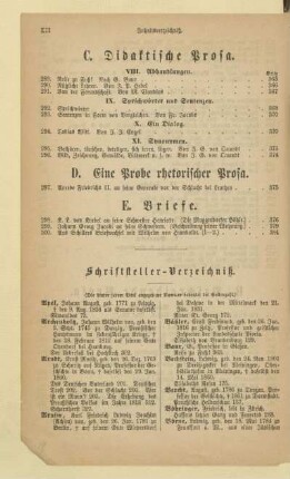 Schriftsteller-Verzeichniß