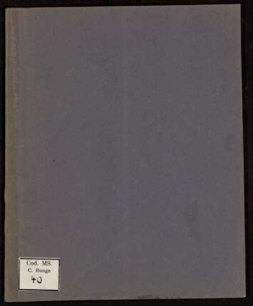 Graphische Methoden. [Teil 1] [Vorlesungsmanuskript], Göttingen, 1907 - 1908 : Graphische Methoden, insbesondere graphische Statik