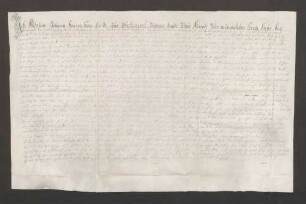 Instrumentum cautionis des Adrian Johann von Erde zu Pleckenpoel.